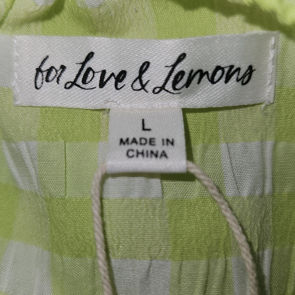 For Love And Lemons Lime Check Midi Dress gingham cut out. Fun flirty sexy - Picture 7 of 10